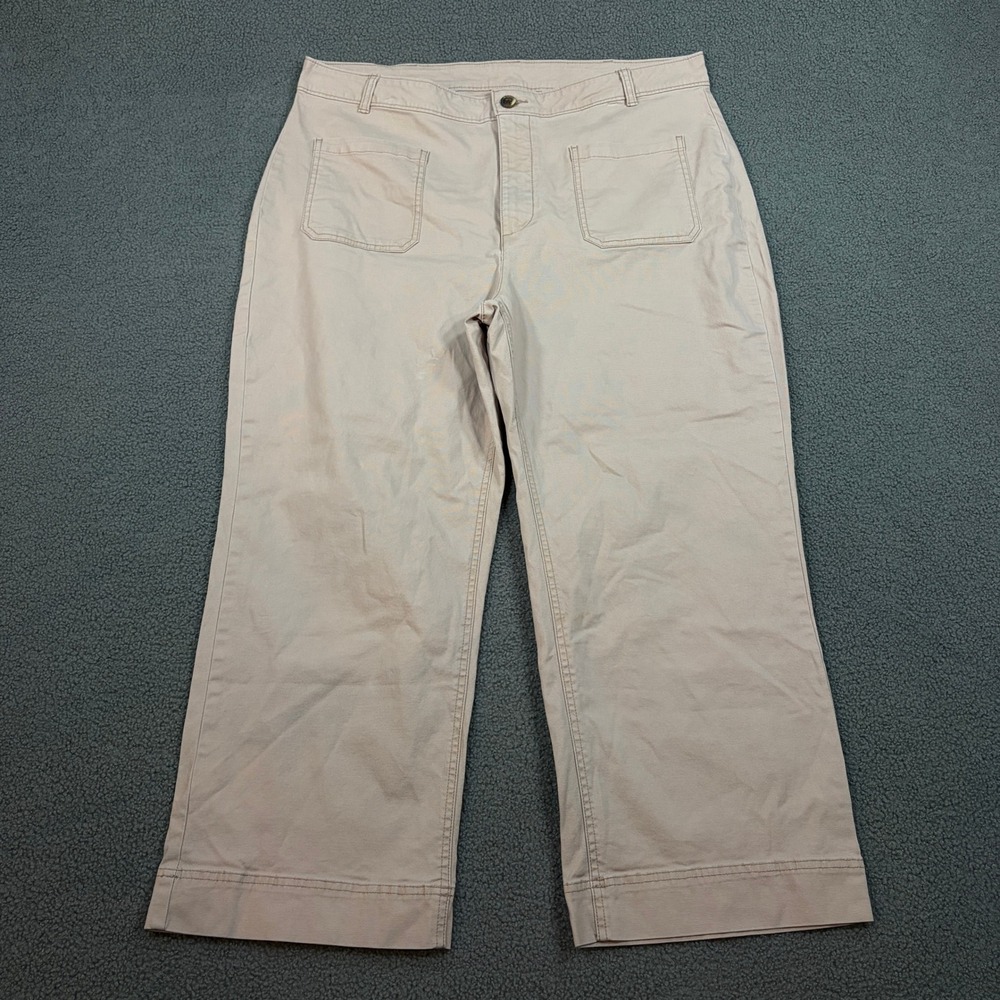 Old Navy Pants Womens 18 Tan High Rise Wide Leg Chino Mollusk Cotton 857293-02